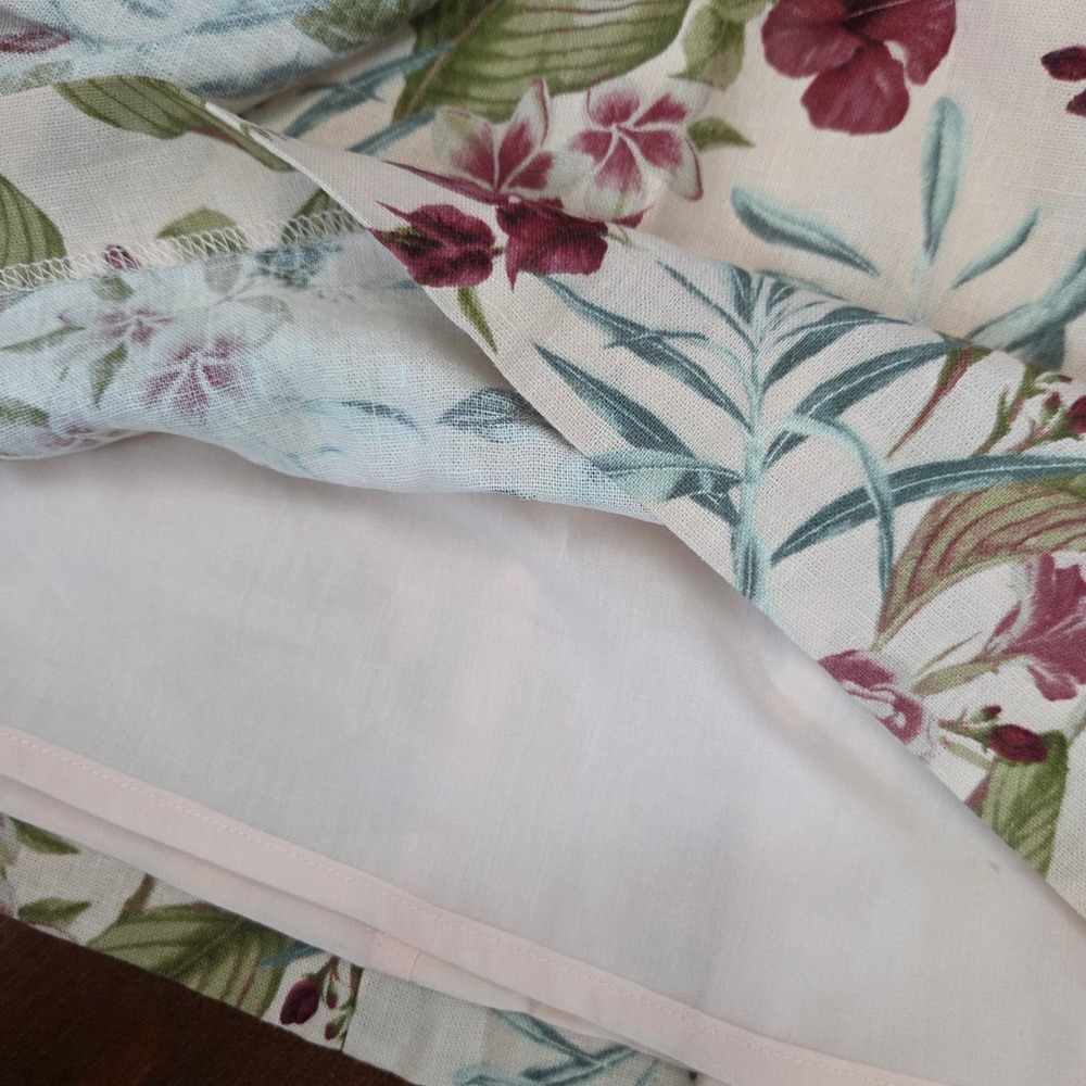 Maison d'Amelie Paris Linen Aloha tropical pink wrap mini skirt M - Picture 11 of 13